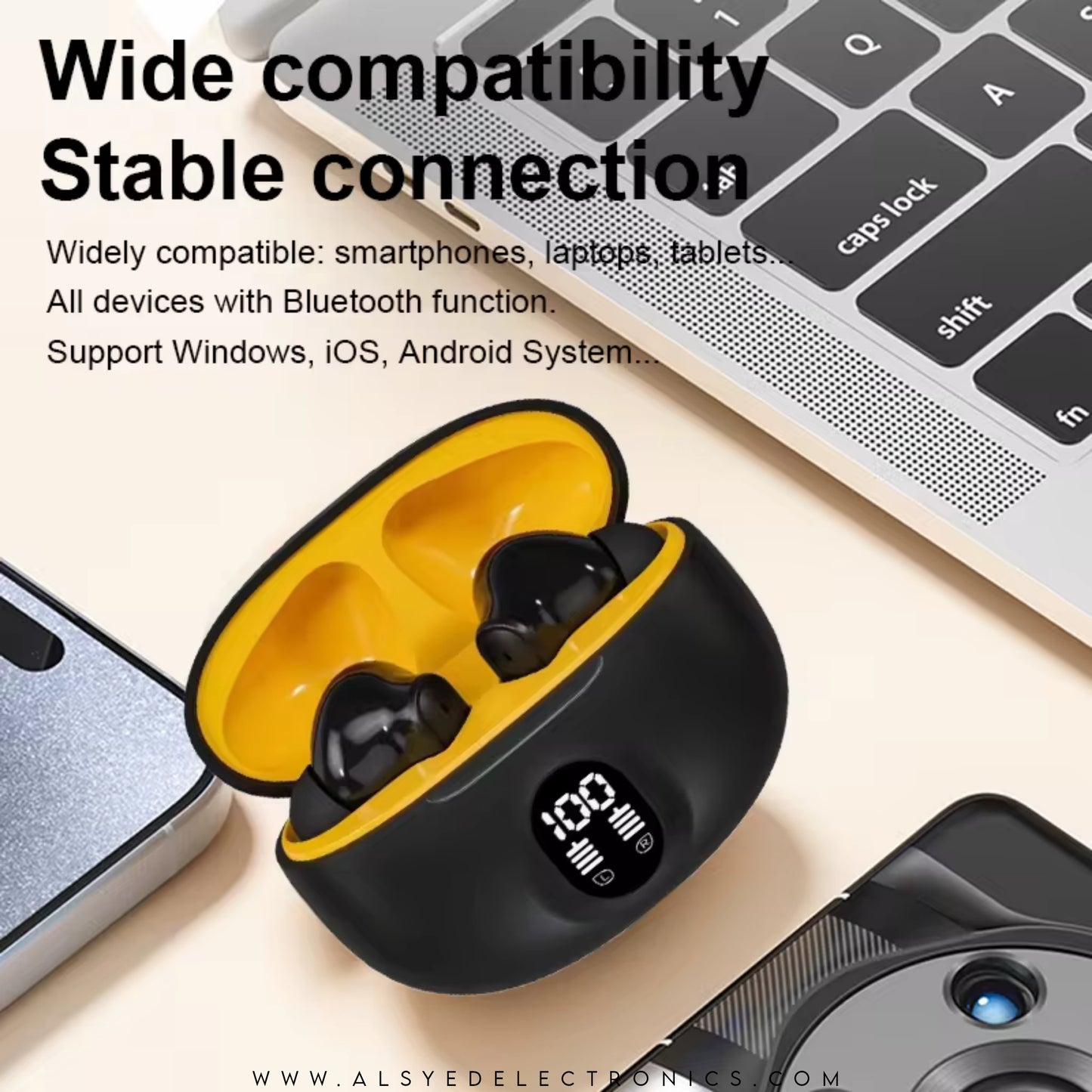 Stereo TWS Wireless Earbuds - LED Display | Long Battery - Bass Sound With Bluetooth 5.3