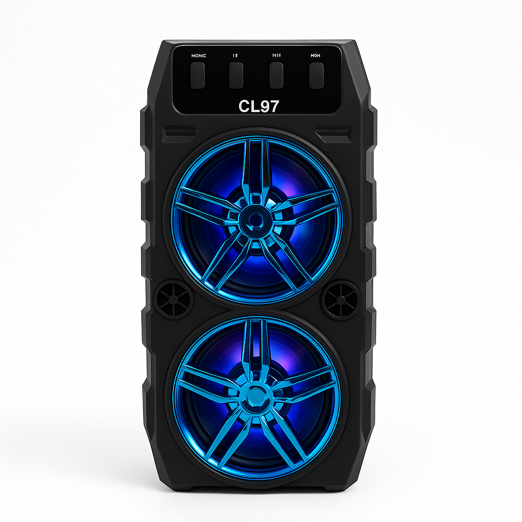 CL97 Original Portable Wireless Party Speaker – USB & TF Support | Long Battery | Dual Drivers – RGB LED Lights