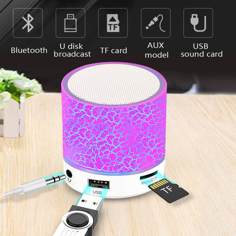A9 Mini Wireless Bluetooth Speaker – RGB LED, Portable, 500mAh Battery, Memory Card Support