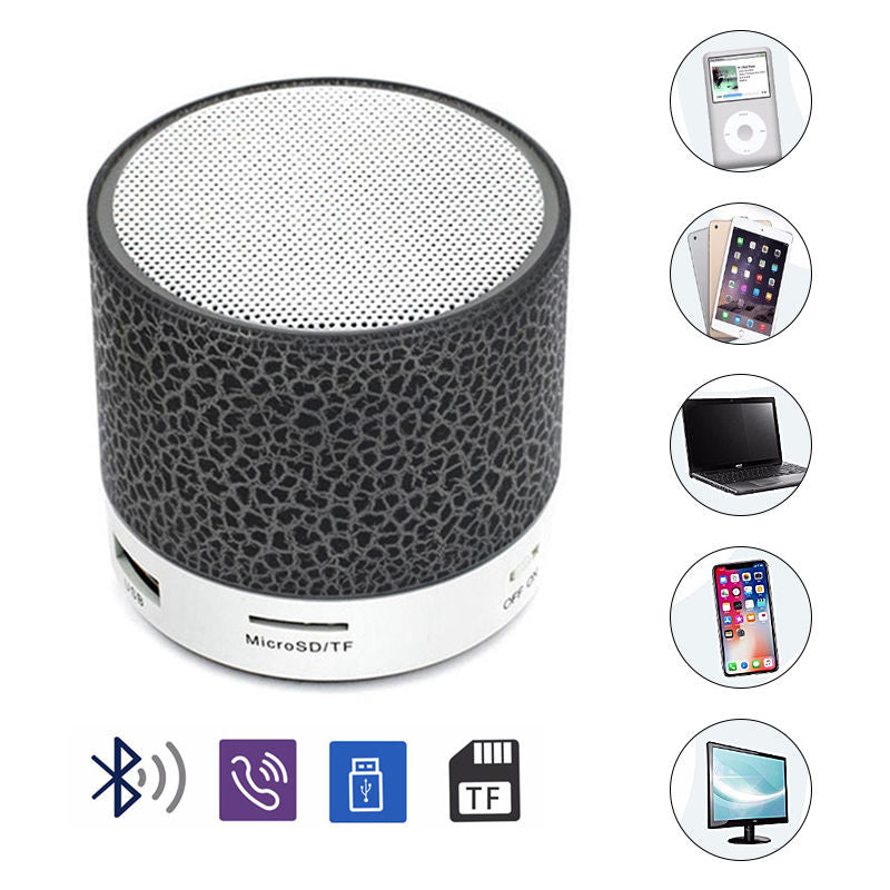 A9 Mini Wireless Bluetooth Speaker – RGB LED, Portable, 500mAh Battery, Memory Card Support