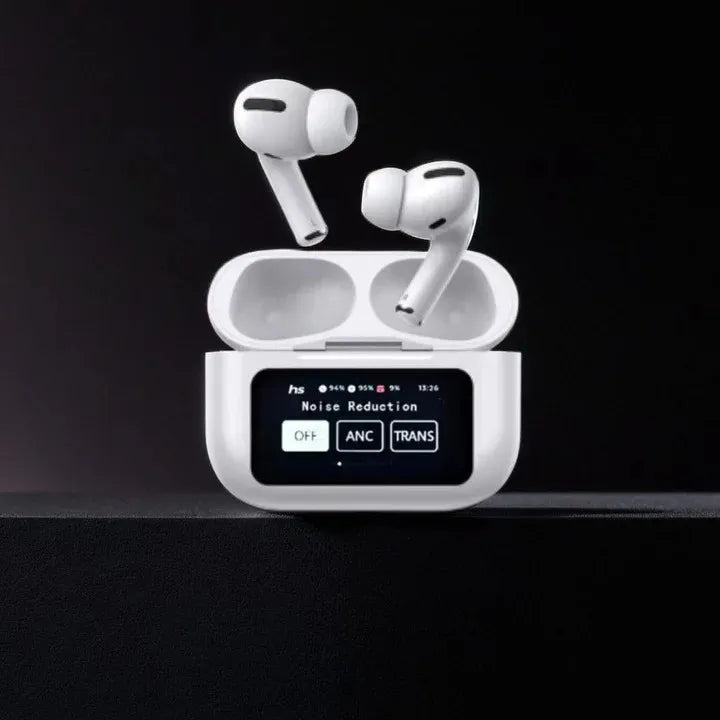 A9 Pro Airpods Wireless Earbuds with Touchscreen | Bluetooth 5.4 | ANC/ENC Noise Cancellation | 36H Battery | IPX5 Waterproof