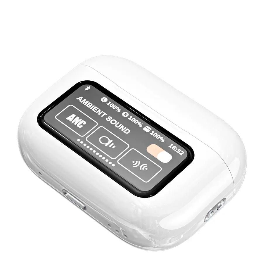 A9 Pro Airpods Wireless Earbuds with Touchscreen | Bluetooth 5.4 | ANC/ENC Noise Cancellation | 36H Battery | IPX5 Waterproof