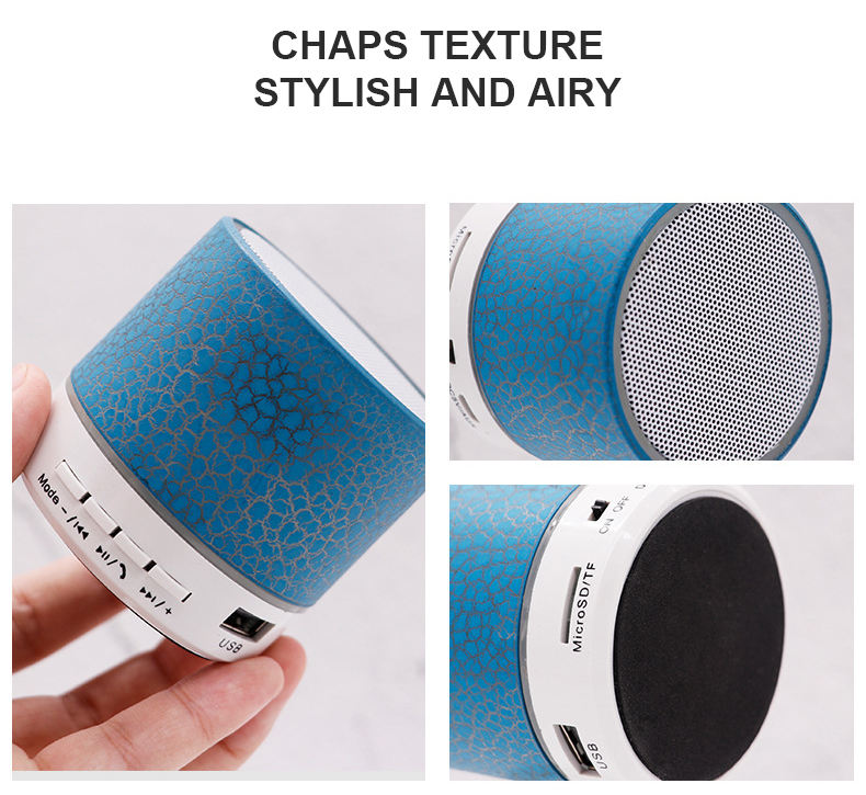 A9 Mini Wireless Bluetooth Speaker – RGB LED, Portable, 500mAh Battery, Memory Card Support