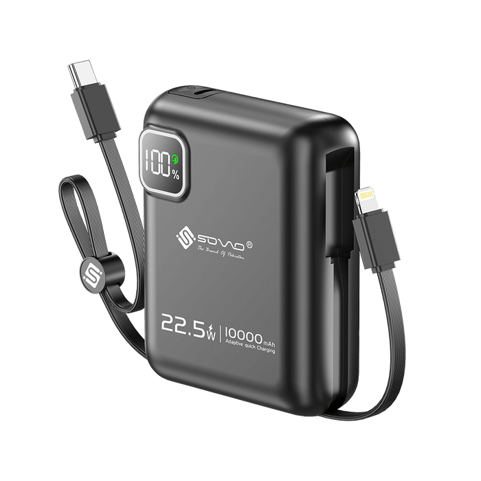 Sovo Robo SPB-610 Wireless Power Bank 10000mAh – 22.5W Fast Charging with LED Display & 1-Year Warranty