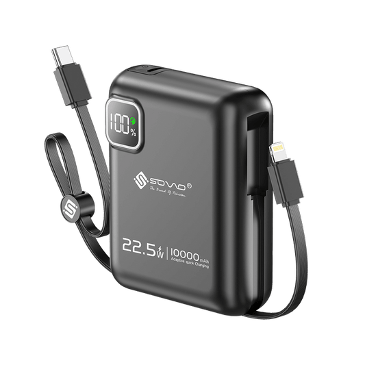Sovo Robo SPB-610 Wireless Power Bank 10000mAh – 22.5W Fast Charging with LED Display & 1-Year Warranty