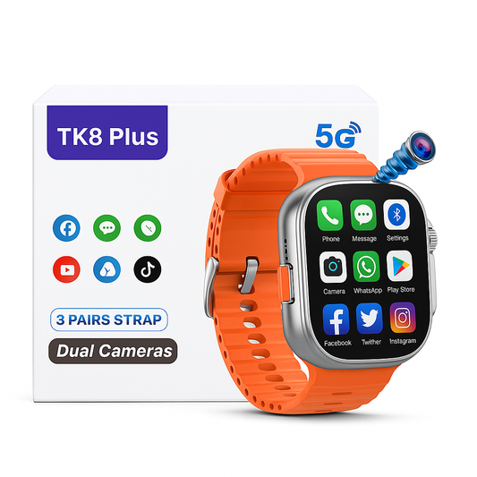 TK8 plus 5G Android Smartwatch | Dual Camera | 4GB RAM 64GB ROM | 49mm AMOLED Display | IP68 Waterproof | SIM Supported